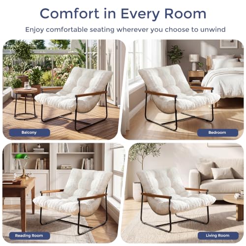 MAXYOYO Modern Accent Chair, Tufted Living Room Chair with Metal Frame - Image 4