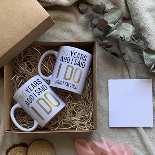 Dnuiysesnovelty50yearsagomugssetanniversaryweddinggiftsforcouple50yearsagoisaididoweddinganniversarymug50thmuggiftsforparenthusbandwifegrandparentfriend Urban Country Home Decor Dnuiyses novelty 50 years ago mugs set anniversary wedding gifts for couple 50 years ago i said i do wedding anniversary mug 50th mug gifts for parent husband wife grandparent friend urban country home decor