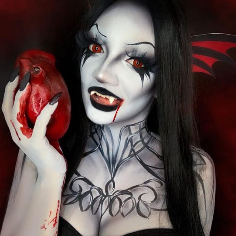 Vista 3 de SFX - Juego de 2 salpicaduras de sangre falsa para Halloween, kit de maquillaje de sangre falsa lavable, efectos especiales, aerosol de sangre falsa