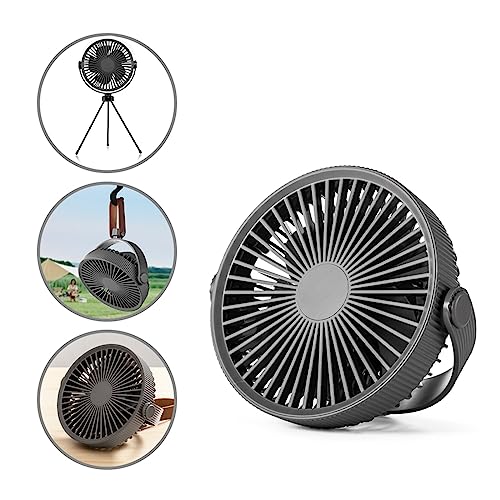Ventilador de camping recargable USB con minicirculador de aire y lámpara de techo 8