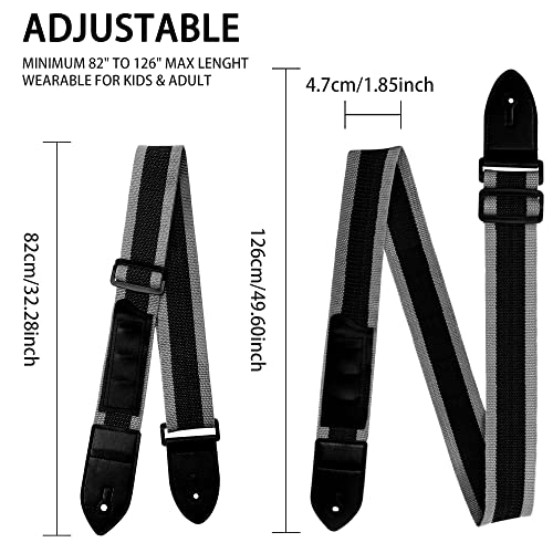 Kmbcove Sangle de Guitare Réglable Guitar Strap en Coton Confortable Bandoulière de Guitare avec 10 Médiators et Bouton de Sangle pour Guitare Folk Acoustique Électrique Guitare Basse Noir - Les Beatles, Paul McCartney, John Lennon, RIngo Starr, George Harrison Kmbcove Sangle de Guitare Réglable Guitar Strap en Coton Confortable Bandoulière de Guitare avec 10 Médiators et Bouton de Sangle pour Guitare Folk Acoustique Électrique Guitare Basse Noir – Image 6