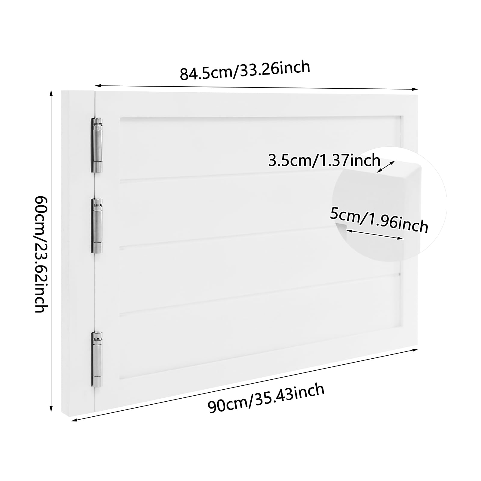 Porte battante - En bois - 90 x 60 cm - Avec portes battantes à fermeture automatique - Pour café, bar, cuisine - Blanc