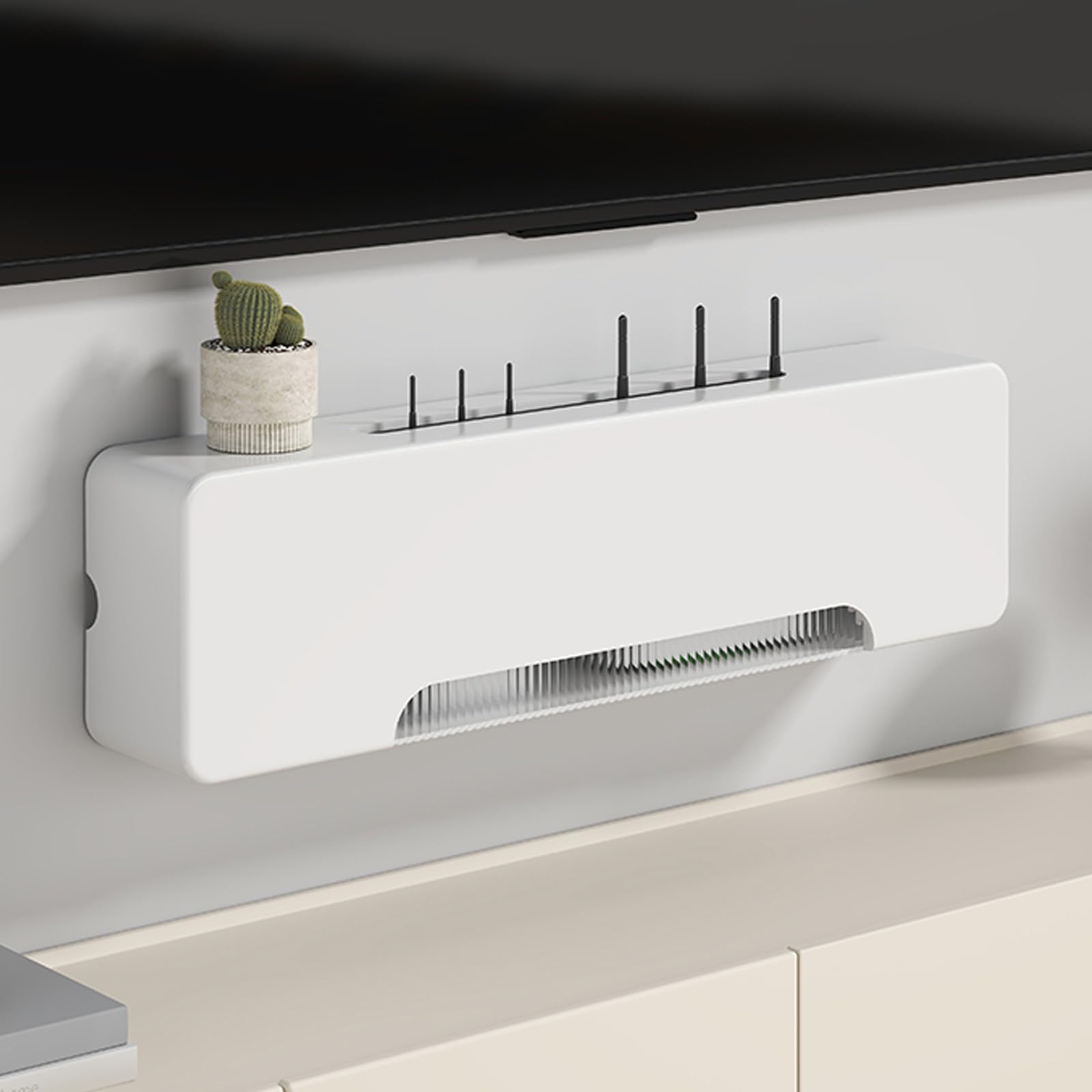 Routeur WiFi caché dans une armoire murale Ma Sto pour salon épuré