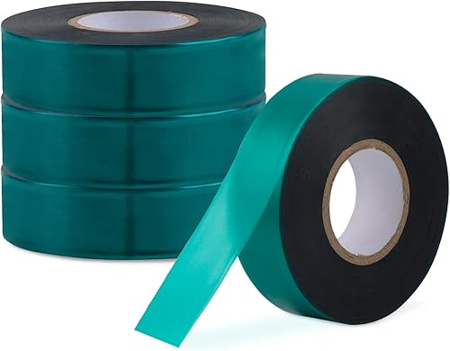 Miniatura 8 de 4 rollos de cinta de amarre elástica, 12 pulgada de ancho, cinta gruesa para plantas, estaca de vinilo verde jardín para ramas, flores, plantas,