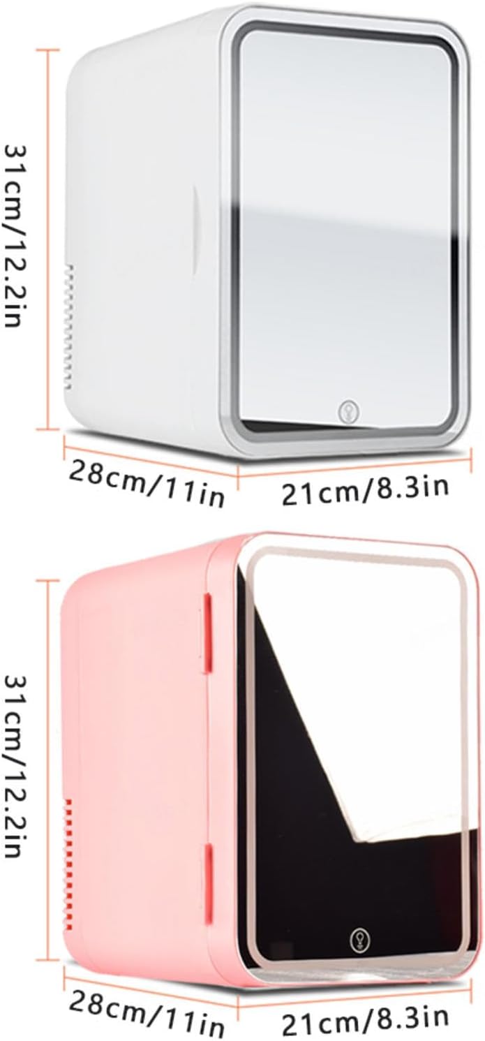 Skin Care Product Refrigerator, With Led Mirror, 8L Capacity Cheap Mini Fridge, Hot And Cold, Car And Home Dual Use Car Fridge, Makeup Fridge For Skincare,Pink (Pink) 3 51AXhEzK1rL. AC SL1500