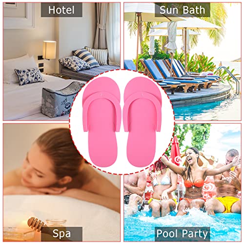 JenPen 60 Pairs Disposable Slippers Foam Pedicure Flip Flops Colorful Disposable Flip Flops Foldable