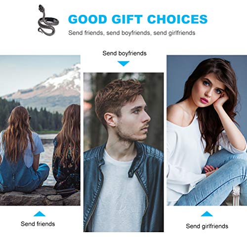 EXCEART Anéis de cobra retrô gótico dedos anéis ajustáveis Anéis de animal joia para mulheres homens