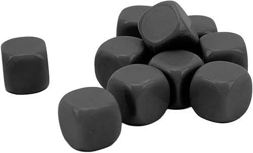 Miniatura 9 de Juego de 30 dados en blanco divertidos de 0.630 in, de plástico, 6 caras redondas, cubos de dados poliédricos, rompecabezas de bricolaje para