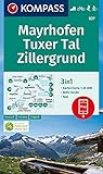 Mayrhofen, Tuxer Tal, Zillergrund: 3in1 Wanderkarte 1:25000 mit Aktiv Guide inklusive Karte zur offline Verwendung in der KOMPASS-App. Fahrradfahren. ... Langlaufen. (KOMPASS-Wanderkarten, Band 37)