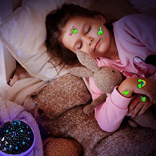 Qpout Glow In The Dark Unicorn Temporary Tattoos For Kids Cartoon Luminous Unicorns Fake Tattoo Stickers Decorations Girls Birthday Gifts Glow Makeup In The Dark Party Supplies #TOP4