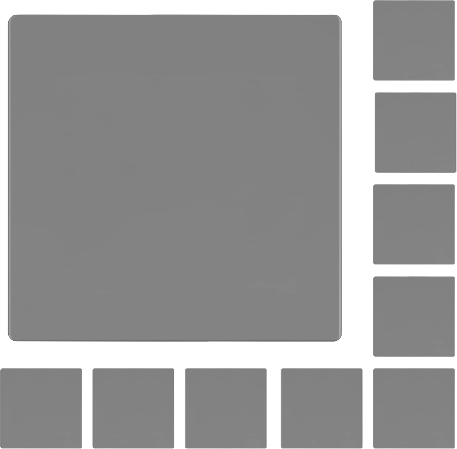 LIDER Double Blank Wall Plate, Temperature and Impact Resistant, UL Listed, Polycarbonate Thermoplastic, Screwless Design, Matte Finish, Modern Upgrade, Midsize, 2-Gang, 4.88” x 4.92”, Gray, 10 Pack