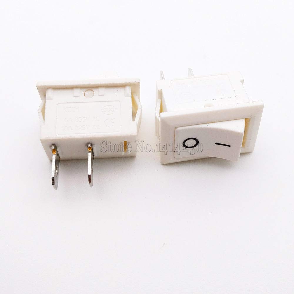 Interrupteur bouton poussoir 15MMx21MM commutateur blanc 6A 250V CD11 2Pin marche arrêt