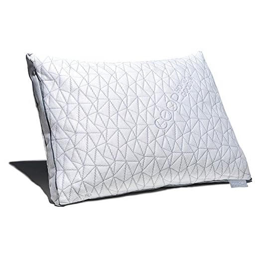 Coop Home Goods - Eden Shredded Memory Foam Pillow with Cooling Zippered Cover and Adjustable Hypoallergenic Gel Infused Memory Foam Fill - Standard