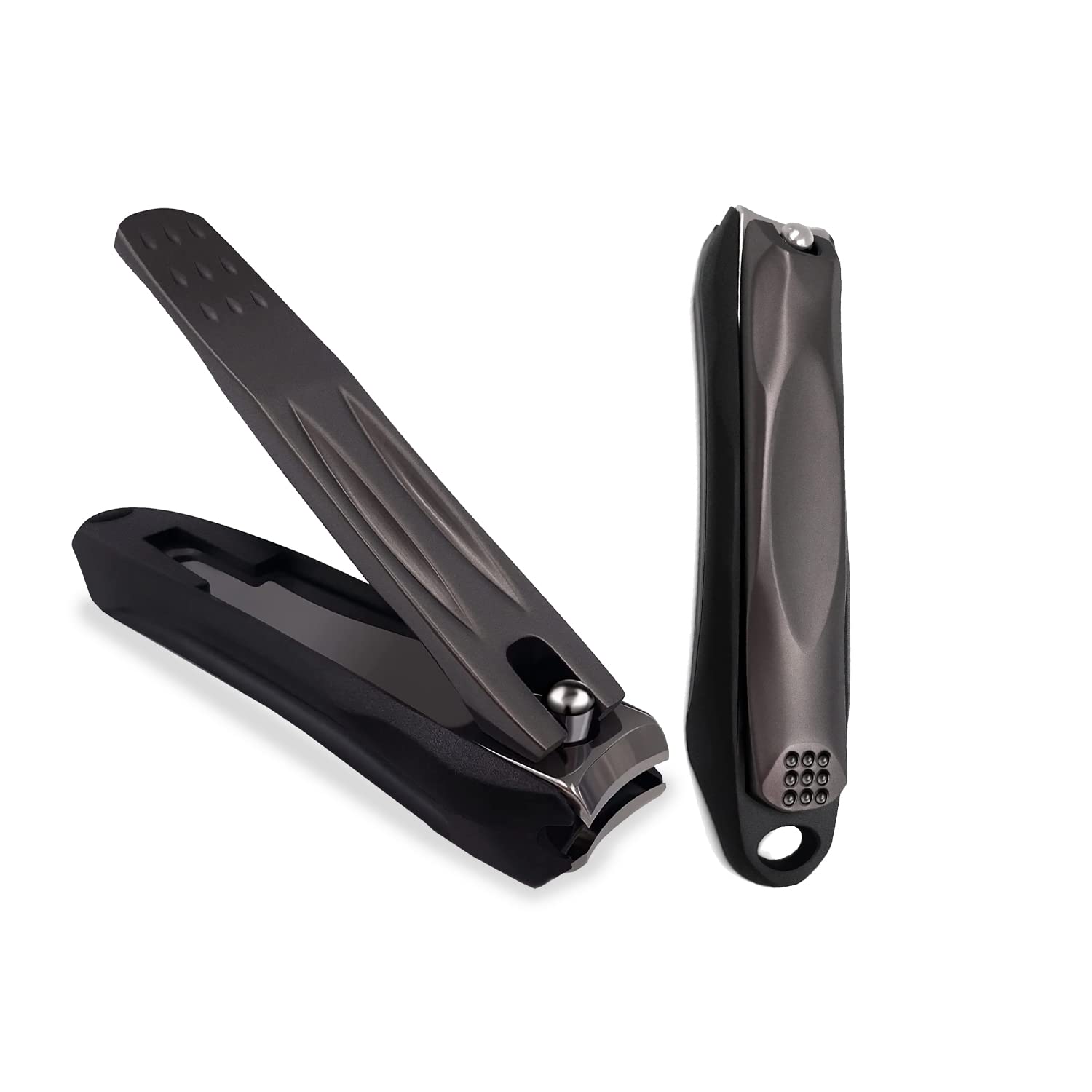 Precision Nail Clippers with Nail Catcher No Splash Black Stainless Steel Manicure Tools
