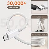 240W USB-C Charge Cable 2m, 6ft USB C to USB C Cable, Fast Charging Cord for Macbook Pro/Macbook Air, iPad Pro 12.9/11, iPad Air 5th/4th, Mini 7th/6th, iPad 10th, iPhone 17/16/15/16e/Pro Max/Plus Lead - Image 3