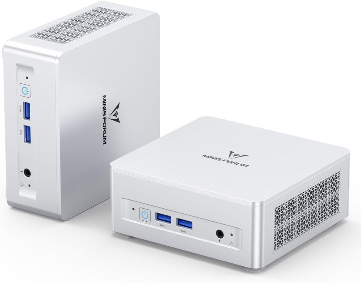 MINISFORUM UM870 Slim Mini PC Barebone AMD Ryzen 7 8745H(8C/16T), Mini Desktop Computer Without RAM/SSD/OS, Radeon 780M Graphics, USB4/HDMI/DP Output, 2.5G LAN, 4xUSB Ports, WiFi 6E, BT5.3 (Renewed)