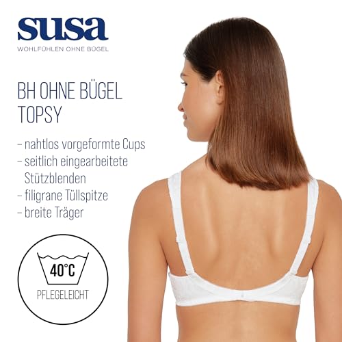 Susa BH Damen ohne Bügel Topsy I weiß I 95D – Ansicht 3