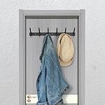 Coat Rack Wall Mounted,6 Coat Hooks for Hanging Coats,Metal Double Hook Rack Hook Rail,Coat Rack with Hooks,Wall Mount Coat Hanger for Hat Towel Purse Robes (2 Pack Black, 6 Hooks) - Image 5