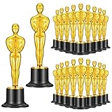 Leooomap Plastic Gold Trophies 24 Pack, 6 Inch Tall Golden Star Statue Awards for Party Decorations, School Awards, Game Prizes, Appreciation Gifts, and Corporate Events