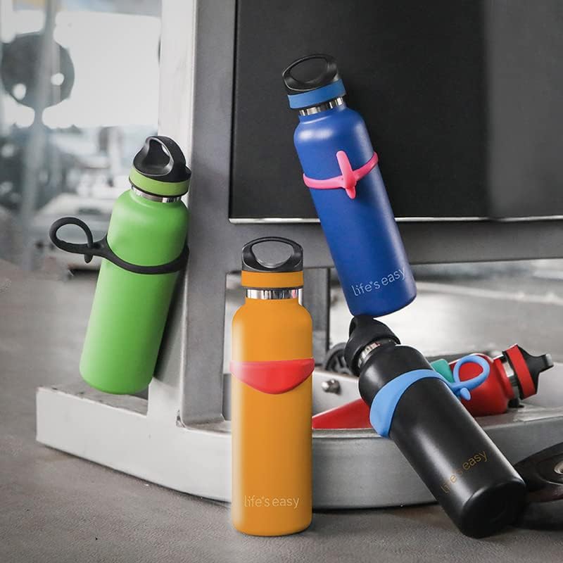 Miniatura 6 de LIFE'S EASY Botella de agua deportiva aislada con tapa. Frasco térmico de doble pared de acero inoxidable al vacío para bebidas frías y calientes,