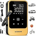 Tire Inflator Portable Air Compressor, Cordless Air Pump with 150 PSI, Electric Mini Bike Pump with Digital Pressure Gauge for Auto, Motorcycle, Bicycle, Balls, Car Accessories