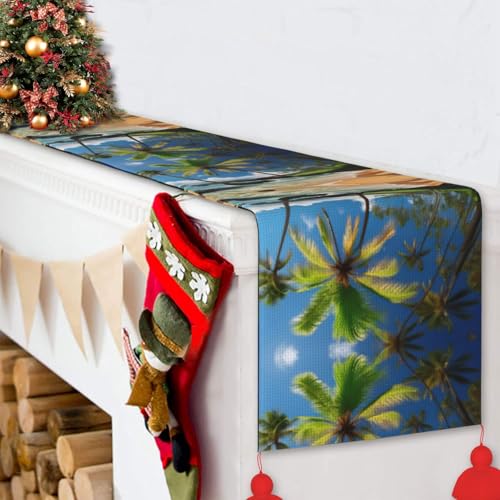 Chemin de table palmier tropical pour protéger et embellir votre table basse