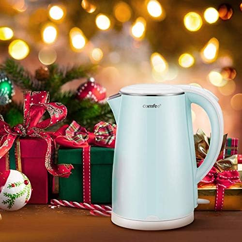 COMFEE' Electric Kettle Teapot 1.7 Liter Fast Water Heater Boiler 1500W BPA-Free, Quiet Boil & Cool Touch Series, Auto Shut-Off and Boil Dry Protection, 1.7L, Mint Green