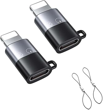 iMusk 2 Pack for DJI Mic Mini/DJI Mic 3 RX Phone Audio Adapters for iPhone 14 13 12 11 Connector with Two Lanyards