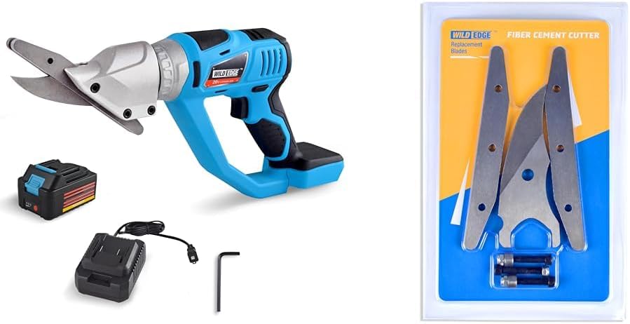 20V Max Battery Powered Hardie Board Cutter for Fiber Cement Siding, Tile Backer Board with 360 Degree Swivel Head, 4.0 AH Lithium-Ion Battery and Charger with Replacement Blades