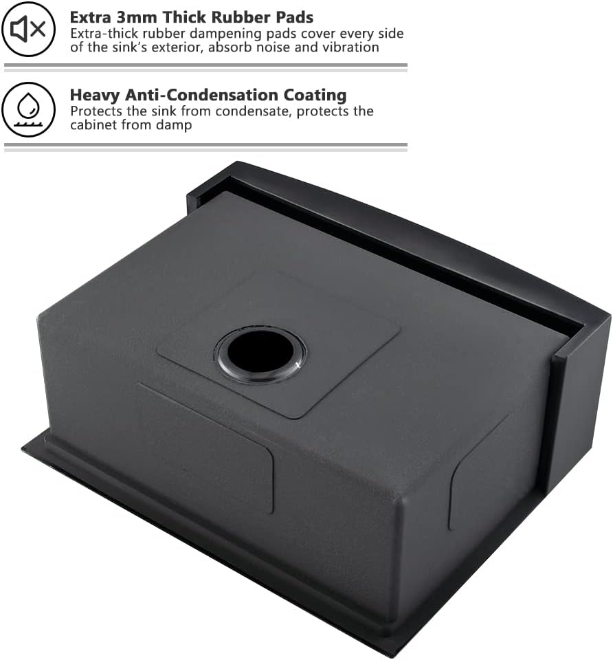 Best Deal Cheap 🛒 33 Black Farmhouse Sink - VASOYO 33x22 Matte Black Stainless Steel Farmhouse Apron Front Kitchen Sink Workstation 16 Gauge Gunmetal Single Bowl Farm Kitchen Sink with Cutting Board