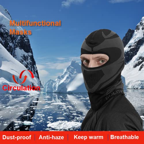 Zsling Ski Mask, Balaclava Winter Full Face Mask For Men And Women Cold Weather Gear -Skiing, Snowboarding, Motorcycle Riding Running, Wind Protection Black #TOP1