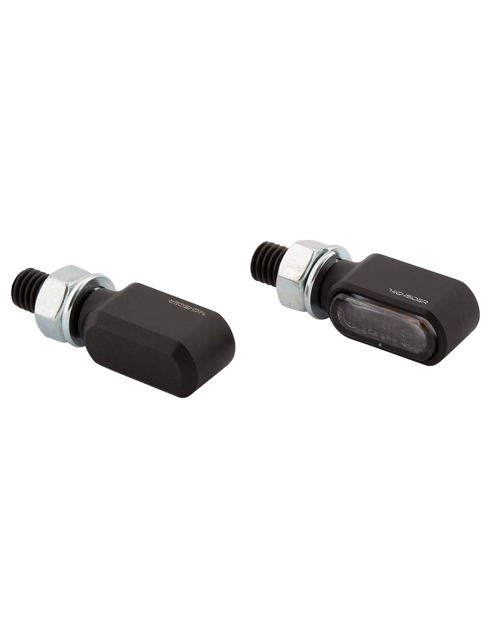 HIGHSIDER Intermitentes LED para motocicleta Little Bronx, certificado E, (2 unidades) (negro)