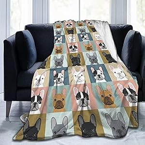 Franse Bulldog frenchie hond, zachte fleece gooien deken, lichtgewicht Fuzz flanel airconditioning quilt sofa