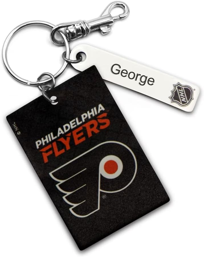 PHILADELPHIA FLYERS PERSONALIZED Licensed NHL Three Piece Leather Gift Pack with Tag