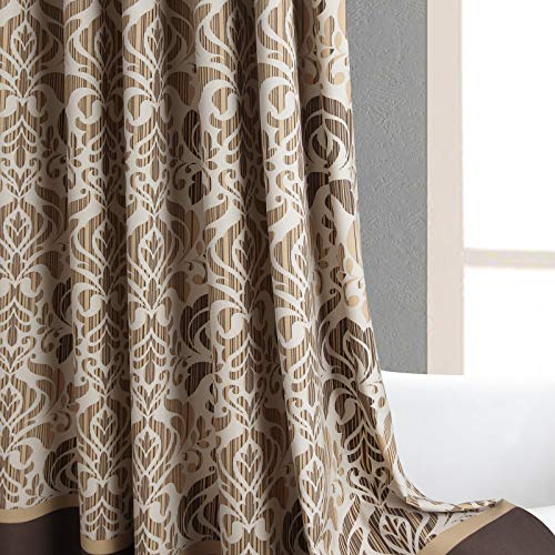 Ds Bath Sterling Brown Chocolate Polyester Fabric Vintage Damask Bathroom Curtains,Printed Waterproof Shower Curtain,72 Inches W X 72 Inches H #TOP4