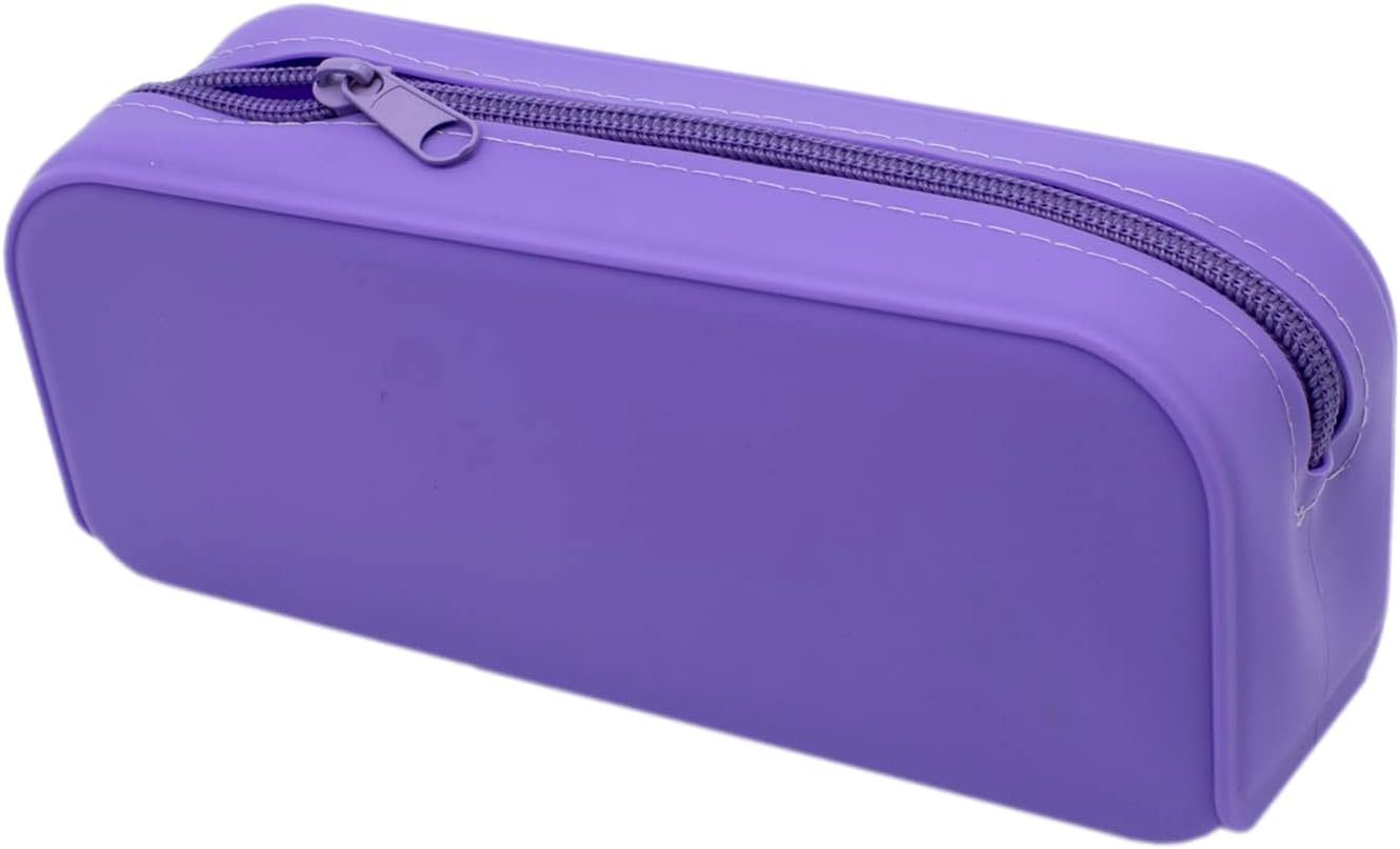 Office Box - Porta Todo- Estuche De Silicona Rectangular - Cierre De Cremallera - Gran Capacidad Y Duración, Lavable Y Resistente, Múltiples Colores - Máxima Calidad. (Azul Blush