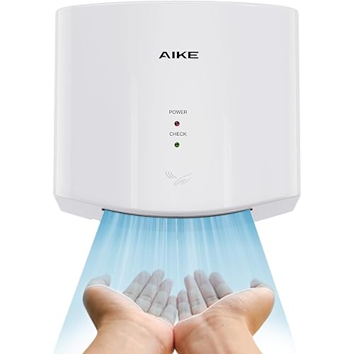 AIKE Air Wiper Compact Hand Dryer 110V 1400W White (with 2 Pin Plug) Model AK2630S
