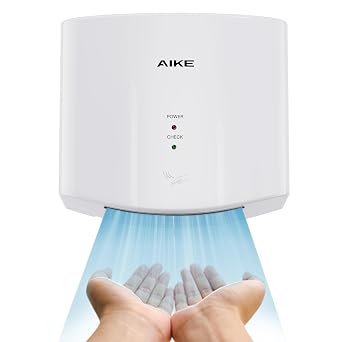 AIKE Air Wiper Compact Hand Dryer, High-Speed Drying, 1400W 220V, Plug & Go, Paperless Touchless for Public Bathroom, AK2630S White