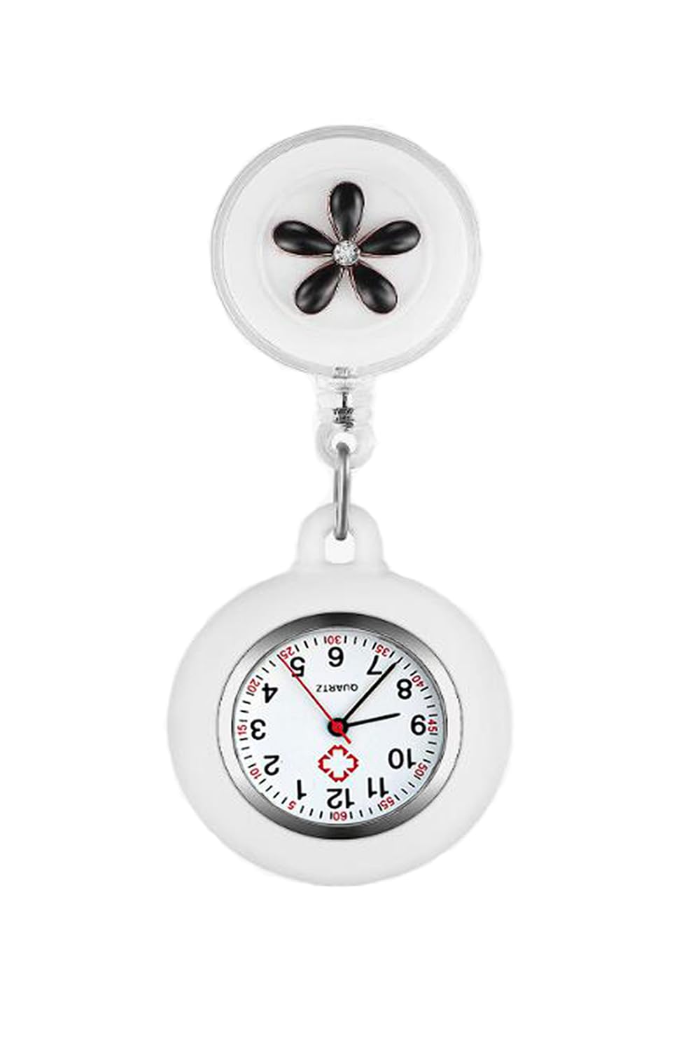 Nurse Watch, Retractable Nurse Lapel Watch Clip On Quartz Watch Nursing Watch with Second Hand for Doctor Nurse