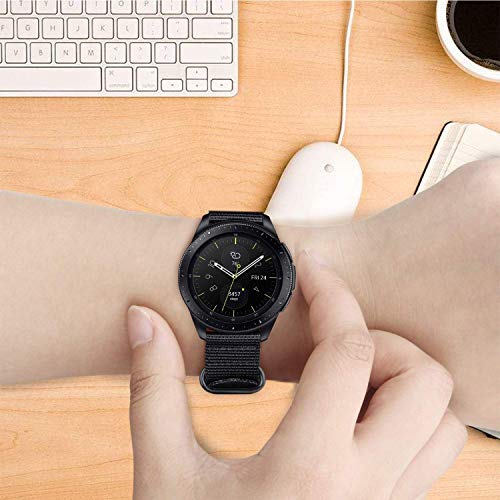 Fintie Band Compatible With Samsung Galaxy Watch 5 40Mm/44Mm/Pro 45Mm & Galaxy Watch 4 40Mm/44Mm & Classic 42Mm/46Mm / Galaxy Watch 3 41Mm / Galaxy Watch 42Mm, 20Mm Quick Release Soft Nylon Replacement Strap Band, Black #TOP4