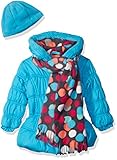 Pink Platinum Girls' Puffer Jacket with Multi Dots Lining and Accessories