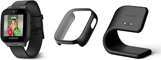 JrTrack 5 Essentials Bundle | Cosmo Kids Smart Watch | Charging Stand | Screen Protector