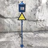 YUGXTH Cenicero de Pie, Contenedor d Alta Capacidad for Desechar Cigarrillos, Recolector Vertical de Colillas de Metal, for Parques(Blue B)