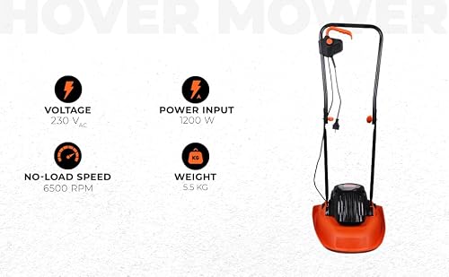 BLACK+DECKER Tondeuse Filaire 1200W, Tondeuse à Gazon Electrique 30 cm, 3 hauteurs réglables 20, 40 et 60 mm, Tondeuse Légère avec Poignée Type Landau, Idéale Jusqu'à 250 m², BEMWH551-QS Orange - 3