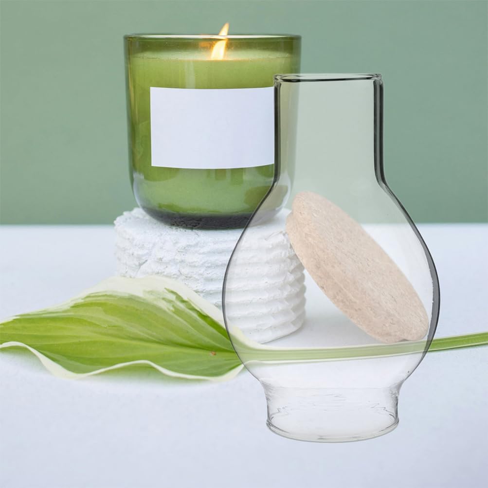 Cabilock 2pcs Clear Glass Candle Shade Windproof Candle Holders for Wedding Home Decor for Dining Table Ambiance