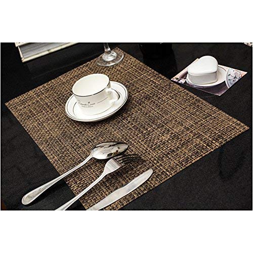 Zupro Placemats Set Of 4 For Kitchen Dining Table Washable Braided Table Mats Heat-Resistant Placemats Non-Slip Woven Pvc Vinyl Place Mats For Everyday Use Or Holidays Dinner Bbqs 18"X12"(Coffee #TOP3