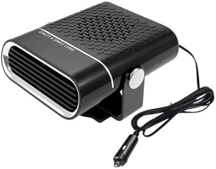 Latest 12V 120W Portable Universal Car Heater Defroster Defogger Windshield Heater for Winter Truck Windshield Heating and Warming Low-Power Rapid Heating Warmer(Silver Black)