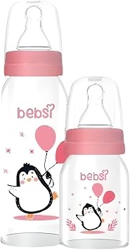 Wee Baby Bebsi Cam Biberon Seti, Pembe, 250 ml + 125 ml