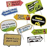 Funny Farm Animals Photo Booth Props - Farm Animals Barnyard Themed Party Decorations for Baby Showe