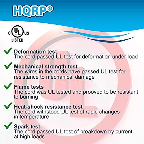Hqrp Ac Power Cord 6Ft Long Compatible With Pioneer Adg1126 Adg7021 Bdp-120, Bdp-121, Cdj-1000, Cdj-200, Cdj-2000, Cdj-400 (Square-Round) Mains Cable, White #TOP5